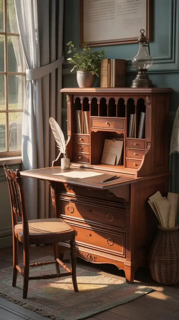 Vintage Writing Desk Ideas That’ll Make You Want to Write That Novel Already 1 The Classic Secretary Desk – Secrets Included