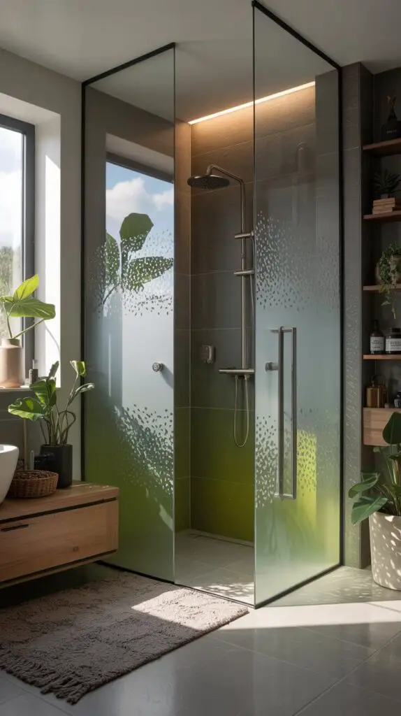 13 Frosted Shower Glass Ideas That’ll Actually Make You Love Your Bathroom 2 Top-to-Bottom Gradient Frost