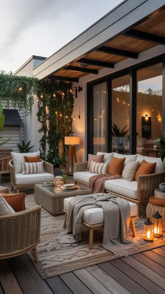 Outdoor Lounge Ideas: How to Turn Your Backyard Into a Chill Paradise 2 Add Layers with Cushions, Rugs, and Throws