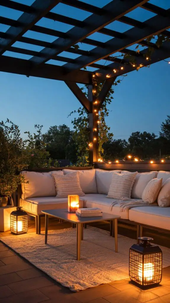 Covered Outdoor Patio Ideas That’ll Make You Never Want to Go Back Inside 9 Add Some Ambiance Lighting That Hits Just Right