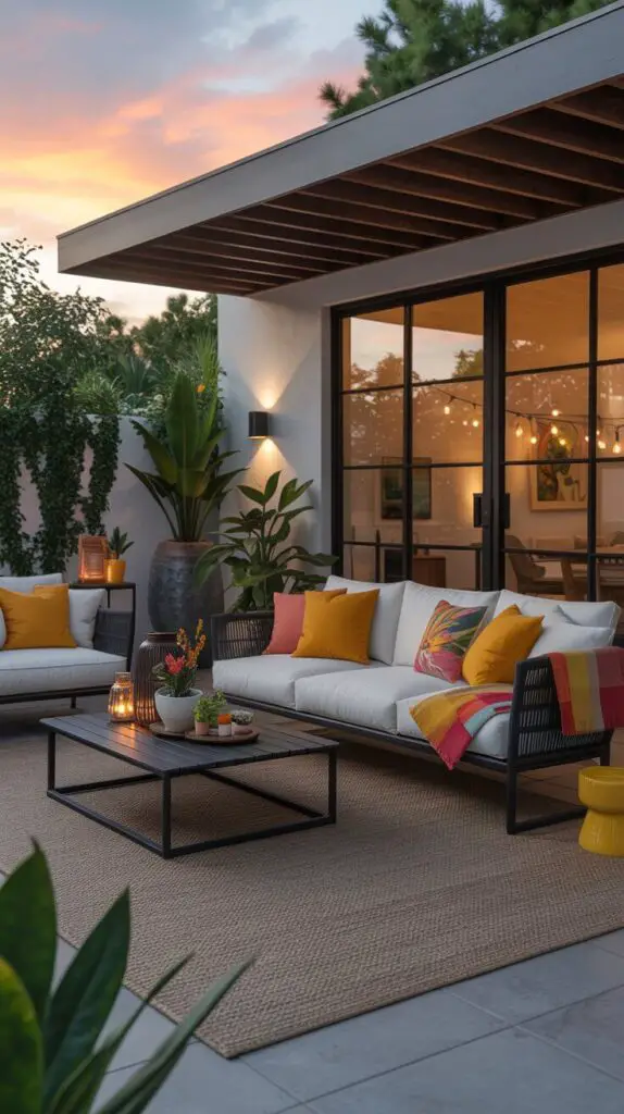 Modern Patio Decor Ideas That’ll Instantly Upgrade Your Outdoor Vibe 8 Color Keep It Clean, Then Add a Pop