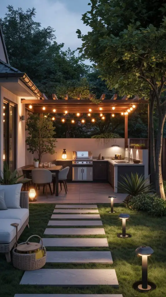 How to Design a Backyard Layout (Without Losing Your Mind or Your Weekend) 7 Layer Your Lighting (So You Can Actually See Stuff at Night)