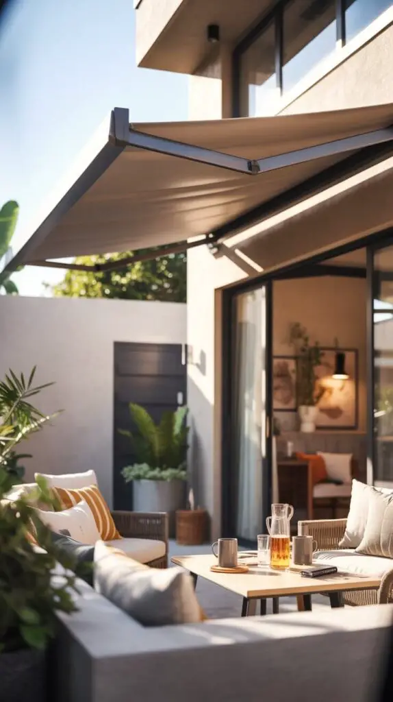 Covered Outdoor Patio Ideas That’ll Make You Never Want to Go Back Inside 4 Retractable Awnings For the Commitment-Phobic