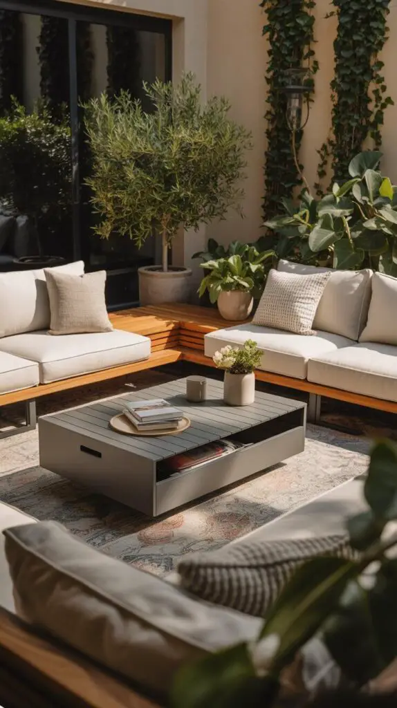 Modern Patio Decor Ideas That’ll Instantly Upgrade Your Outdoor Vibe 9 Storage That Doesn’t Look Like Storage