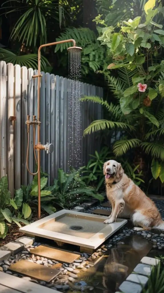 Outdoor Showers Ideas: How to Make a Splash (Without Flooding Your Backyard) 2 1. The Quick & Simple Rinse-Off Station