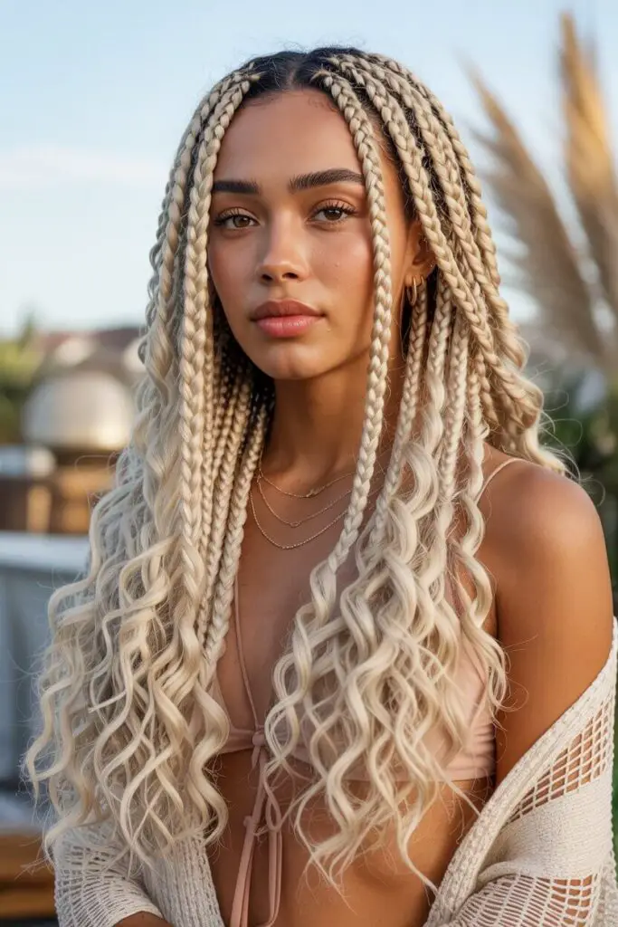 Boho Knotless Braids Ideas: The Ultimate Guide to Your Next Free-Spirited Look 8 Blonde Boho Bombshell