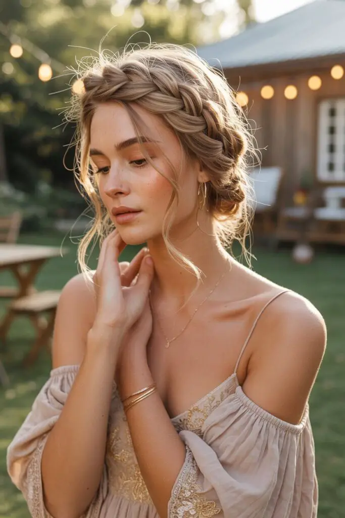 Boho Braids Hairstyles Ideas: 13 Effortlessly Cool Looks You’ll Wanna Try ASAP 5 Crown Braid (A Literal Halo for Your Hair)