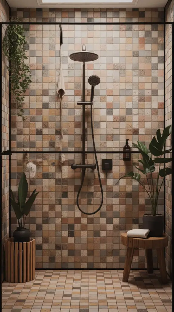15 Mosaic Shower Tile Design Ideas That’ll Make You Want to Redo Your Bathroom 10 Earthy Naturals