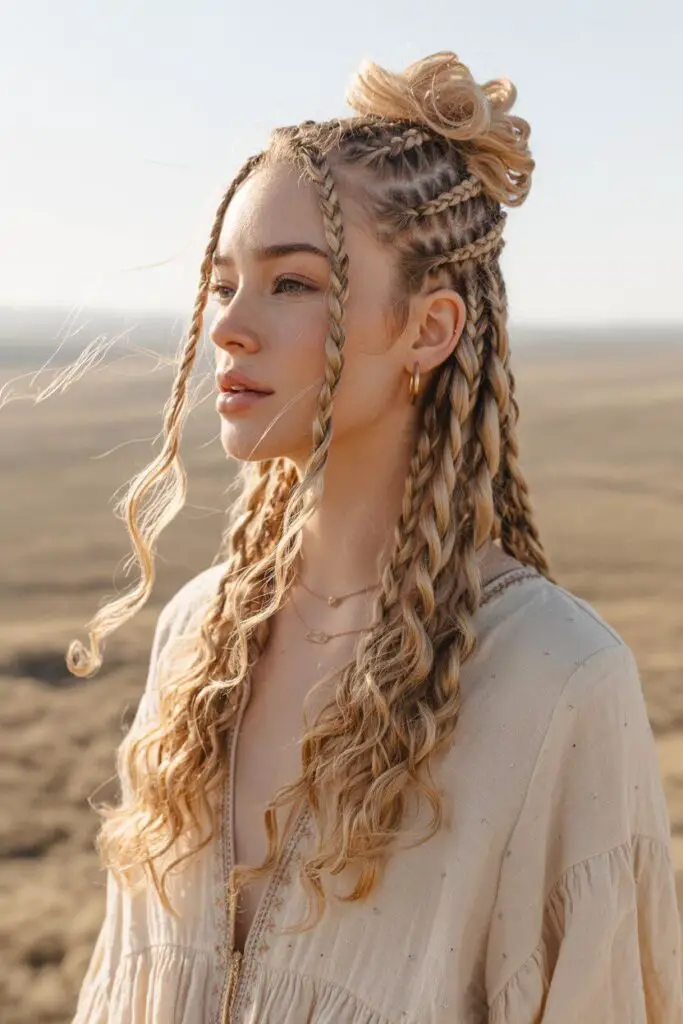 Boho Knotless Braids Ideas: The Ultimate Guide to Your Next Free-Spirited Look 4 Half-Up, Half-Down Boho Braid Magic