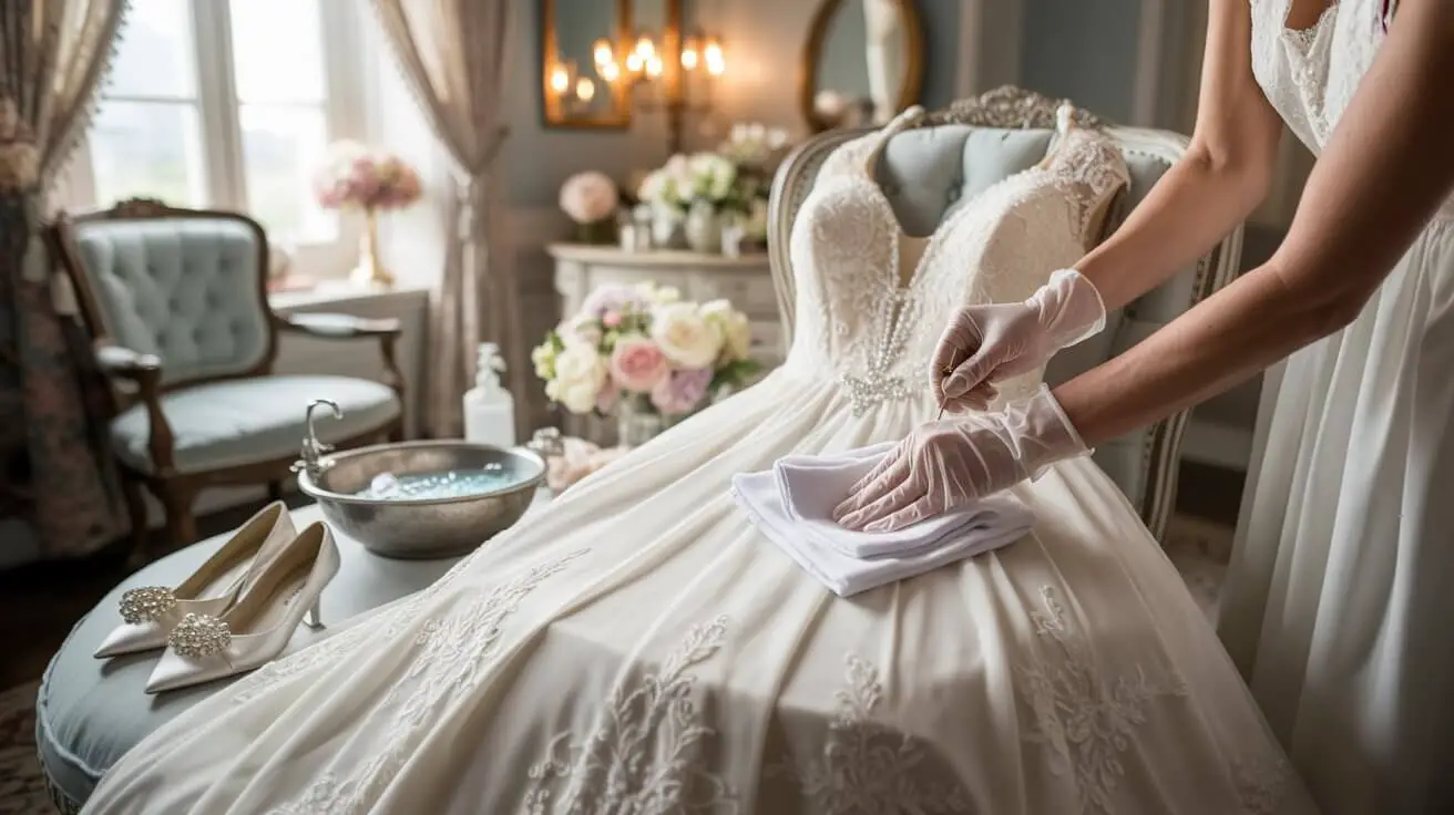 How to Remove Stains from a Wedding Dress