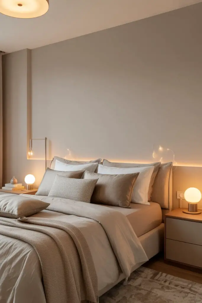 Neutral Bedroom Decorating Ideas That Won’t Bore You to Sleep 😴 7 Lighting Sets the Mood (Literally)