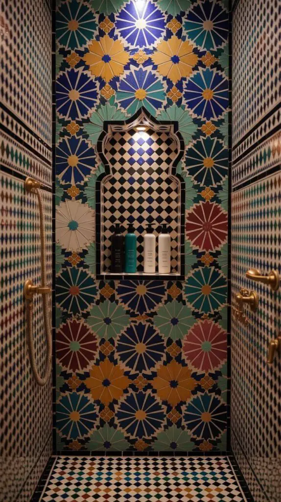 15 Mosaic Shower Tile Design Ideas That’ll Make You Want to Redo Your Bathroom 6 Moroccan-Inspired Mosaics