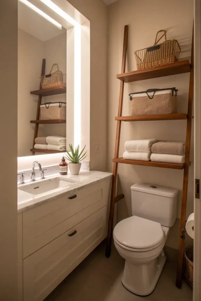 How to Decorate a Small Bathroom with No Window 6 Over-the-Toilet Storage