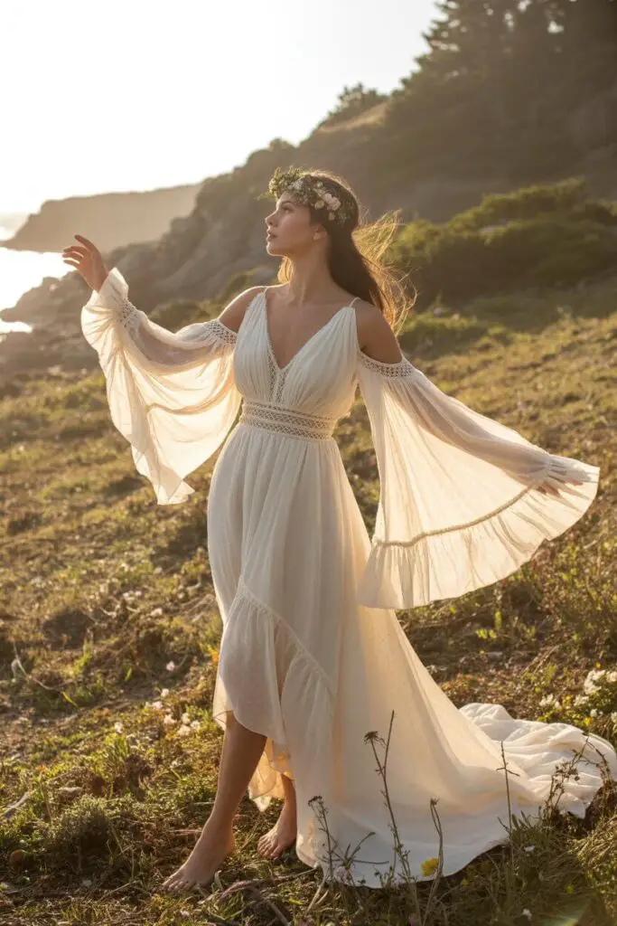 Boho Wedding Dress Ideas That’ll Make You Say “I Do” to the Dress 3 Sleeves Yes, Please.