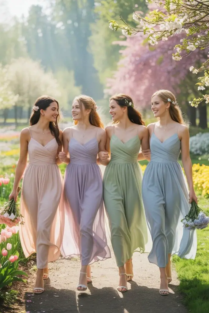 What Color Bridesmaid Dress Should You Wear? Let’s Talk About It 💃 3 Spring Weddings
