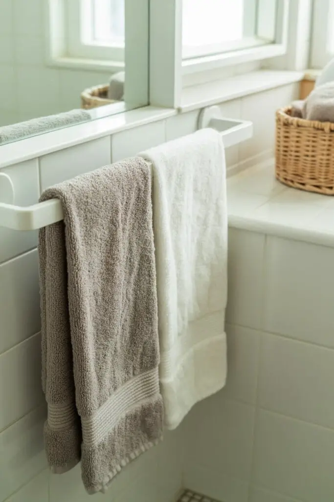 How to Keep Bathroom Towels Organized Without Losing Your Mind 3 Towel Bars and Hooks