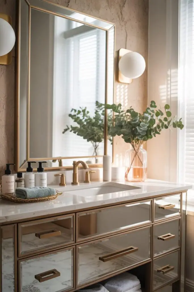 Try Mirrored Furniture or Accents