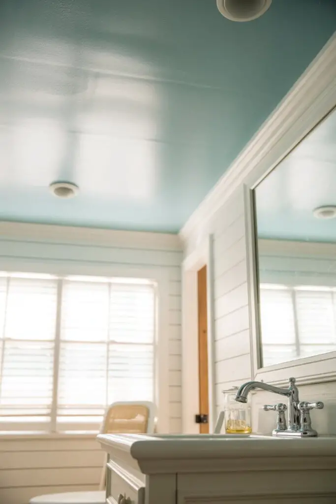 How to Update Your Bathroom Without Remodeling (And Save Big!) 2 Update the Ceiling with a Fun Hue