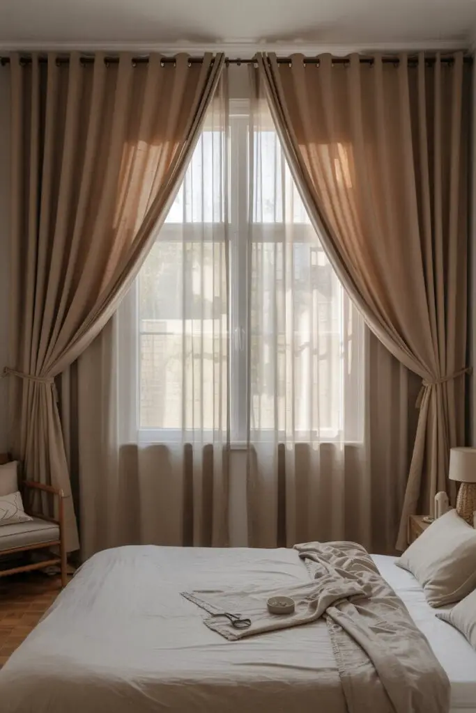 Inexpensive Bedroom Makeover Ideas That Actually Work 10 Use Curtains to Fake Big Windows