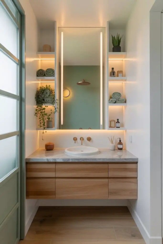 How to Decorate a Small Bathroom with No Window 5 Vertical Storage
