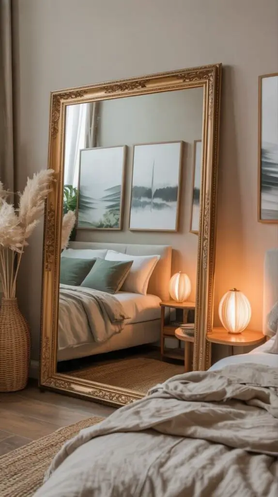 How to Add an Elegant Touch to a Small Bedroom (Without Breaking the Bank) 6 Add Art and Mirrors to Create Depth
