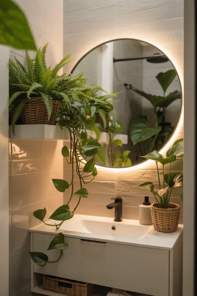How to Create a Tropical Look in a Small Bathroom (Without Needing a Plane Ticket) 3 Add Greenery (a.k.a. Your Bathroom’s New Best Friend)