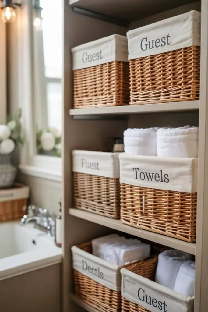 How to Make a Small Bathroom Look Clean and Organized 10 Baskets Are Your New Best Friend
