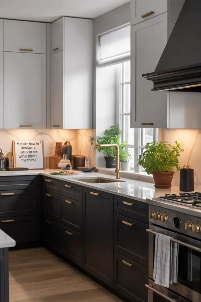How to Design a Luxury Kitchen with a Bold Black and White Theme 5 Cabinetry