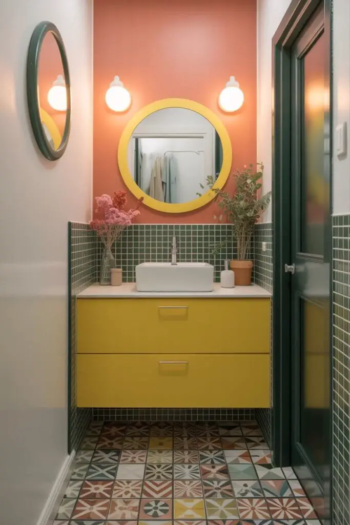 How to Add a Pop of Color to a Small Bathroom (Without Overwhelming the Space) 4 Colorful Tiles