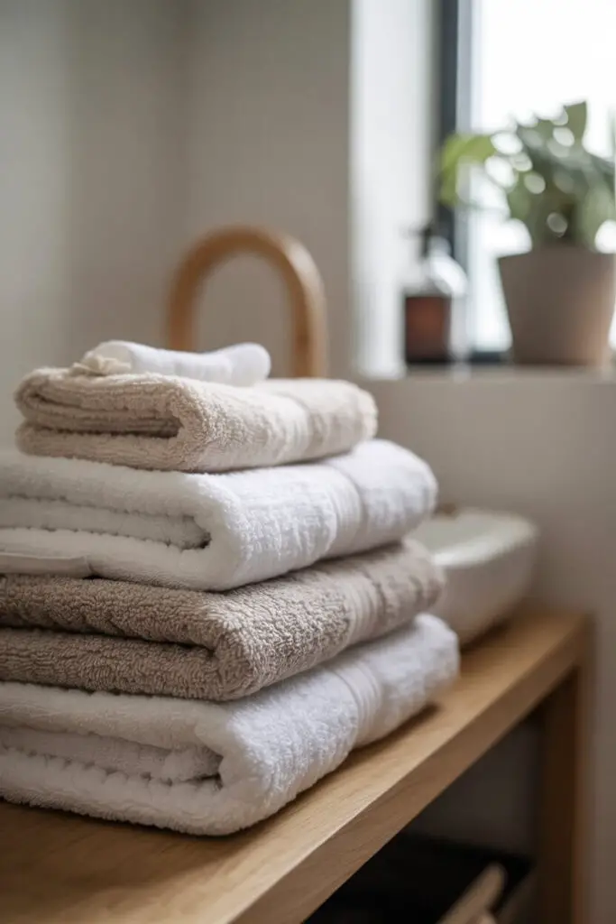 How to Create a Zen Atmosphere in a Small Bathroom (Your Daily Dose of Calm) 10 Curate Your Textiles