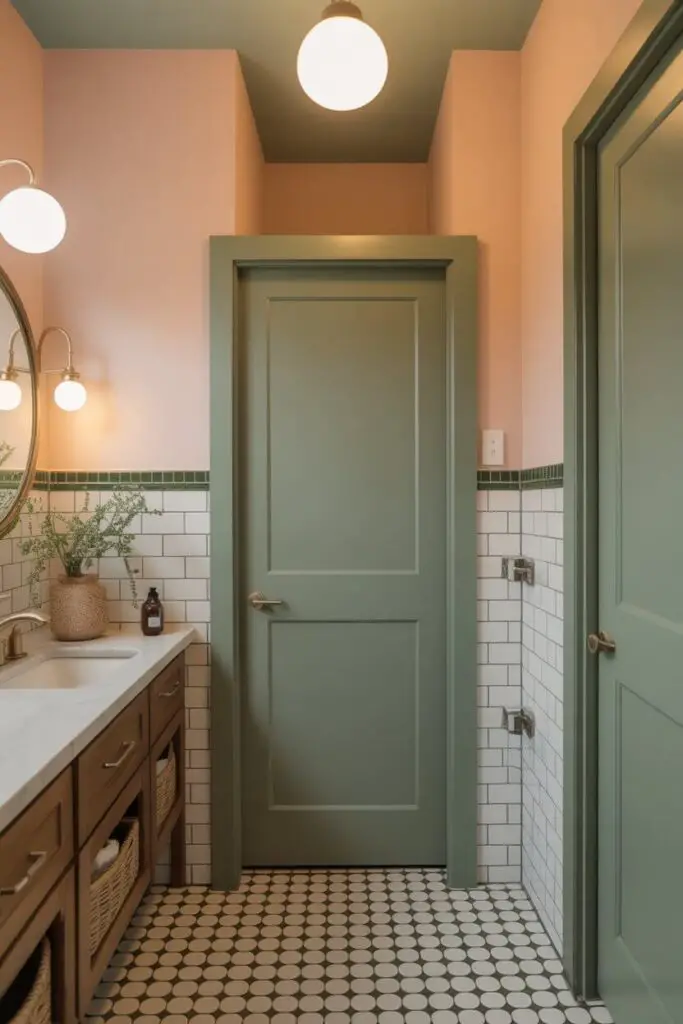 How to Add a Pop of Color to a Small Bathroom (Without Overwhelming the Space) 8 Don’t Forget the Ceiling & Doors