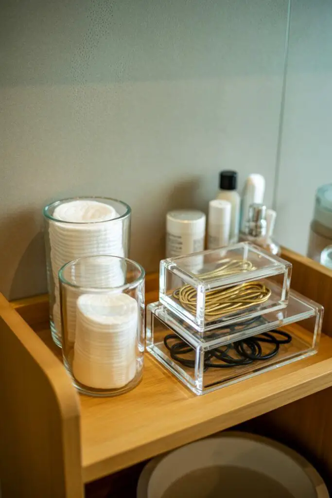 How to Make a Small Bathroom Look Clean and Organized 3 Go Transparent (But Not Too Transparent)