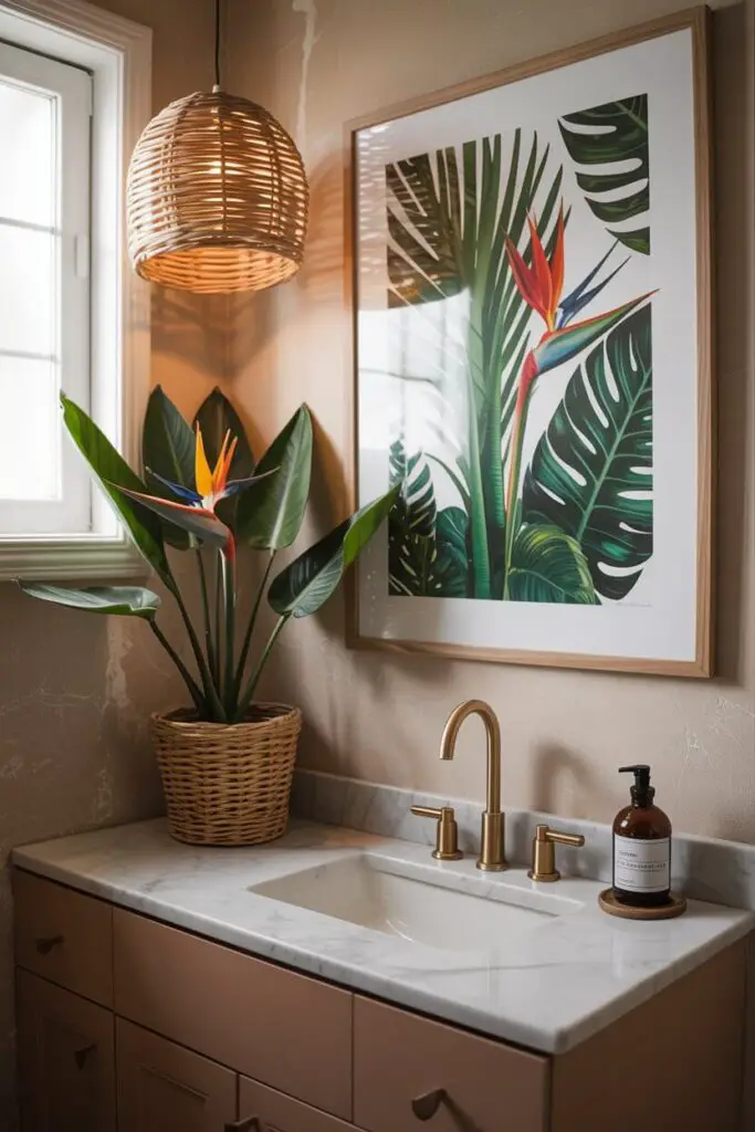 How to Create a Tropical Look in a Small Bathroom (Without Needing a Plane Ticket) 10 Go for a Statement Piece