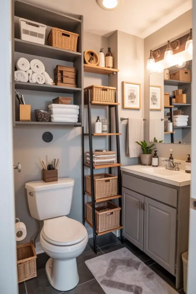 How Can I Maximize Storage in Tiny Bathroom (without Turning it into a Clutter Cave)? 2 Go vertical like you mean it