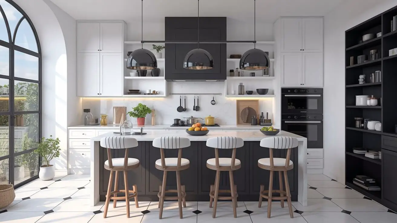 How to Design a Luxury Kitchen with a Bold Black and White Theme