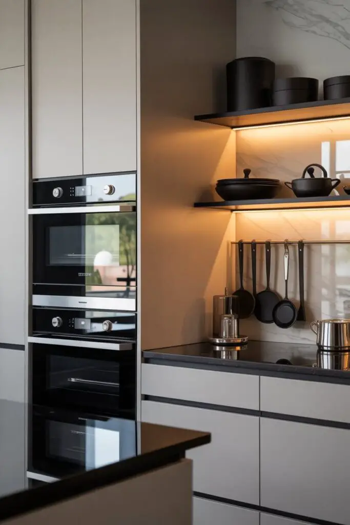 How to Design a Luxury Kitchen with a Bold Black and White Theme 12 Integrate Smart Luxury Elements