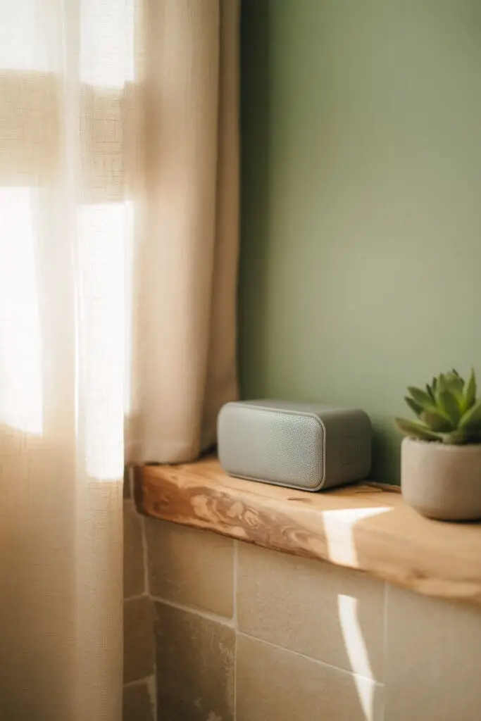 How to Create a Zen Atmosphere in a Small Bathroom (Your Daily Dose of Calm) 11 Introduce Sound