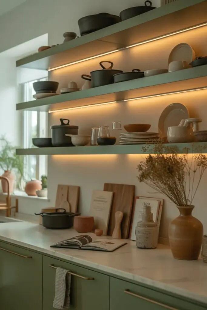 How to Create a Luxurious Kitchen with Open Shelving: 13 Design Secrets 6 Light It Up
