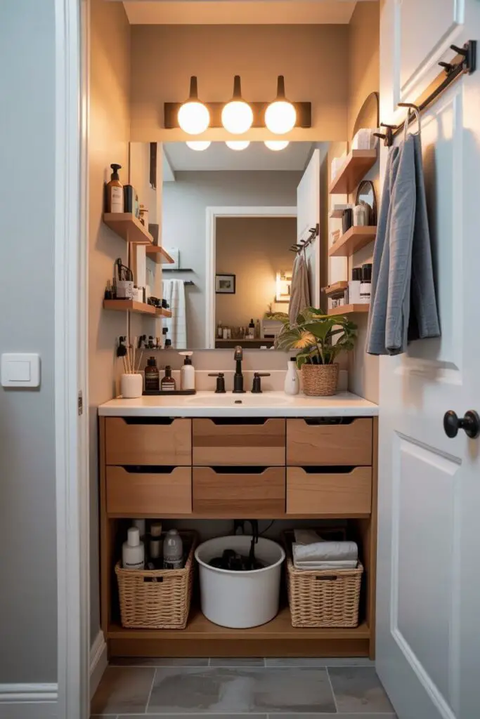 How Can I Maximize Storage in Tiny Bathroom (without Turning it into a Clutter Cave)? 3 Make your vanity work harder (drawers win)