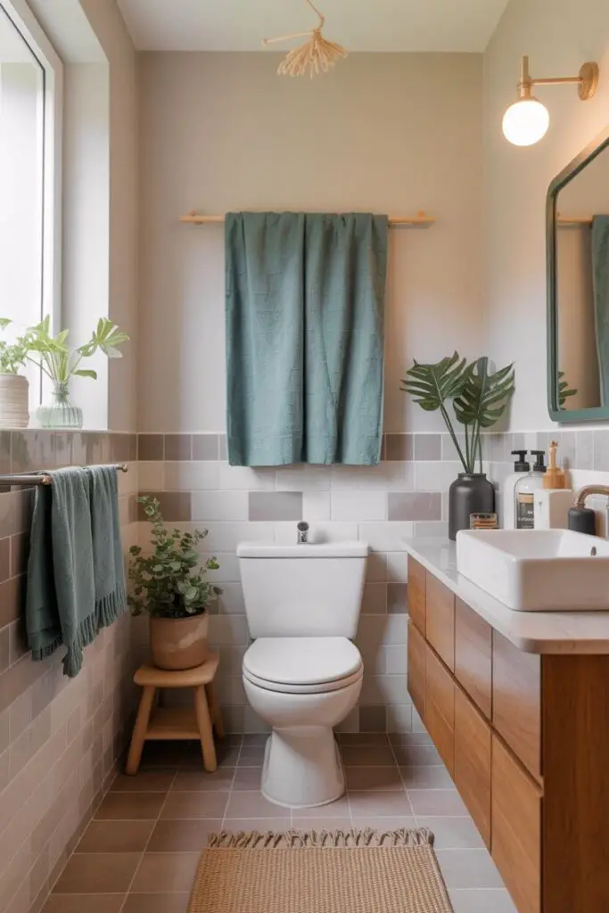 How to Add a Pop of Color to a Small Bathroom (Without Overwhelming the Space) 6 Pair Color with Neutrals