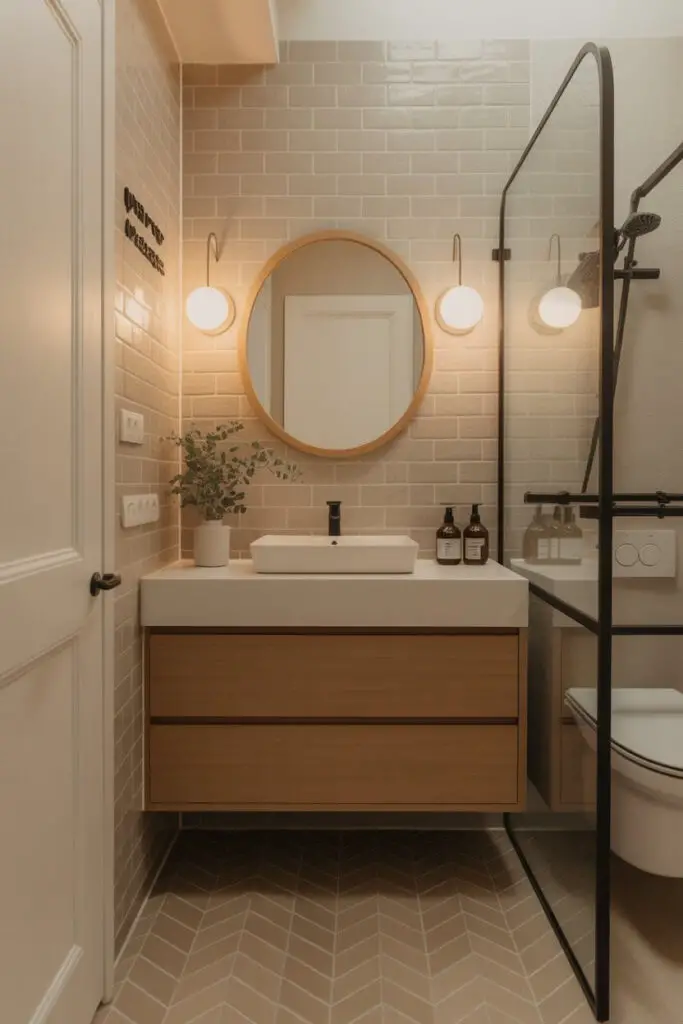 How to Add a Modern Twist to a Small Bathroom (Without Making It Feel Like a Shoebox) 13 Use Patterns & Shapes Wisely