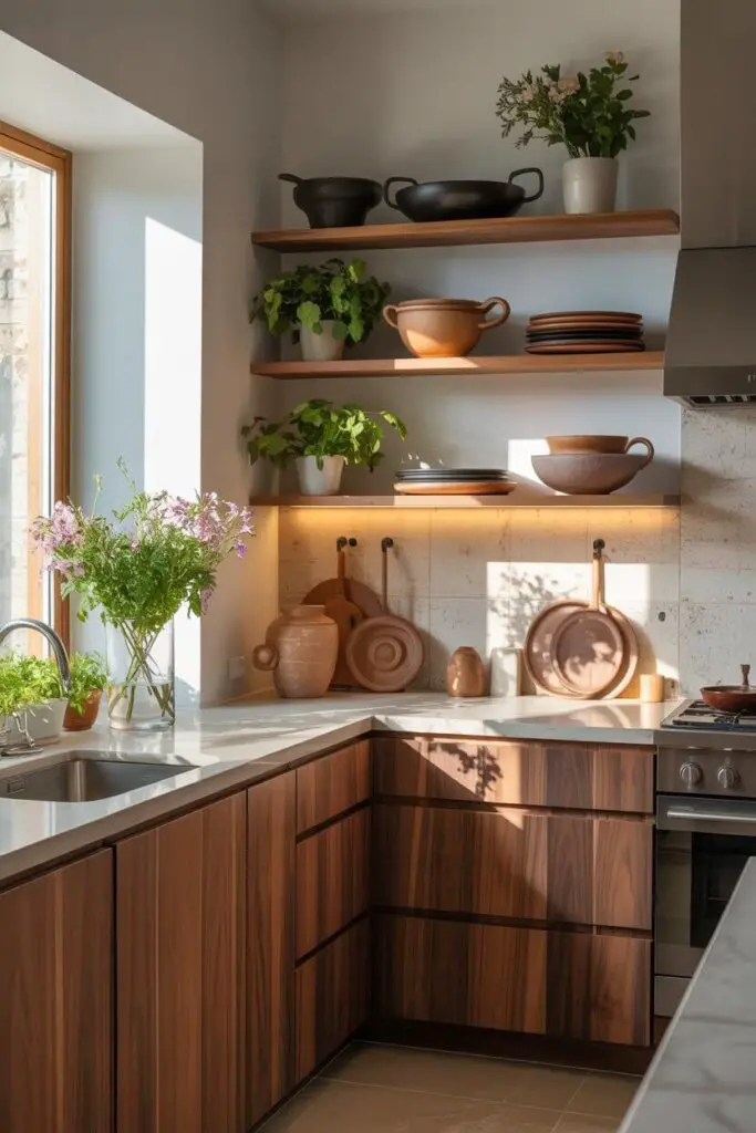 How to Incorporate Natural Textures in a Luxury Modern Kitchen 2 Use Wood to Soften the Edges