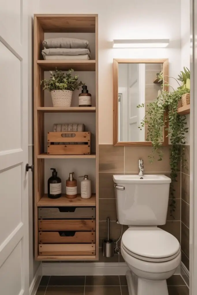 How to Incorporate Wood Accents into a Small Bathroom (Warmth, Style, and Zero Cabin Overload) 9 Using Wood for Functional Storage