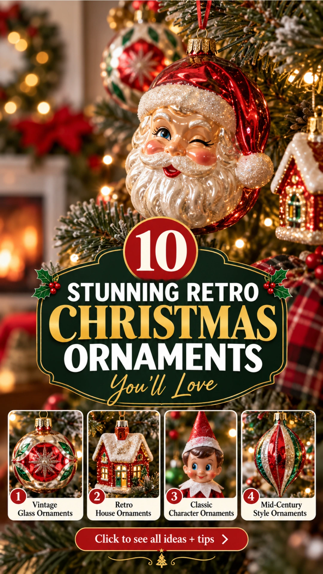 Retro Christmas Tree Ornaments: 10 Vintage-Inspired Ideas 11 Retro Christmas Tree Ornaments: 10 Vintage Christmas Tree Ideas