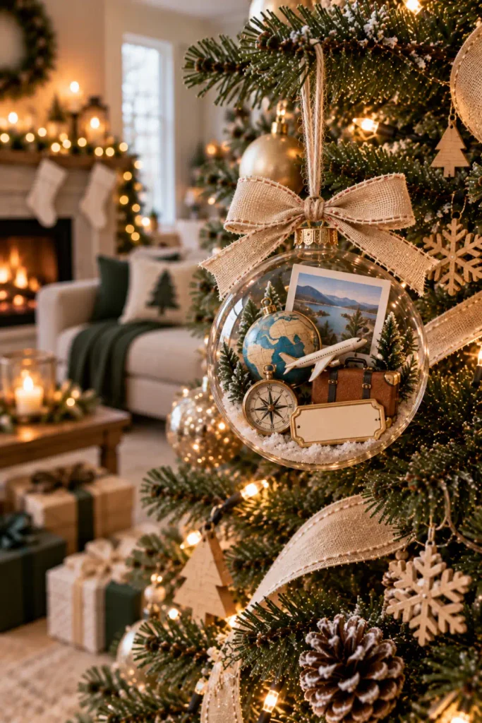 Personalized Christmas Ornaments: 10 Easy Keepsake Ideas 9 Personalized year-in-review Christmas ornament celebrating a meaningful annual family memory on a festive tree.