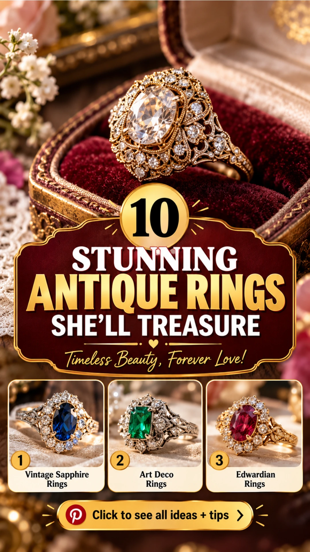 Antique Engagement Rings for Women: 10 Timeless Ideas 11 Antique Engagement Rings for Women: 10 Timeless Vintage Styles